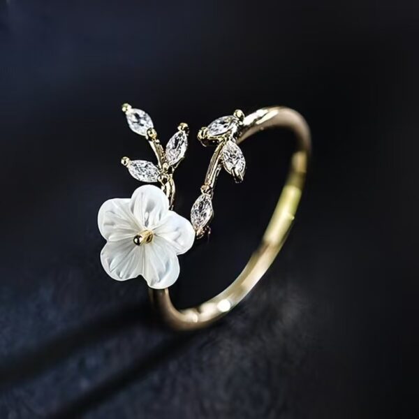 Pearl Blossom Vine Ring
