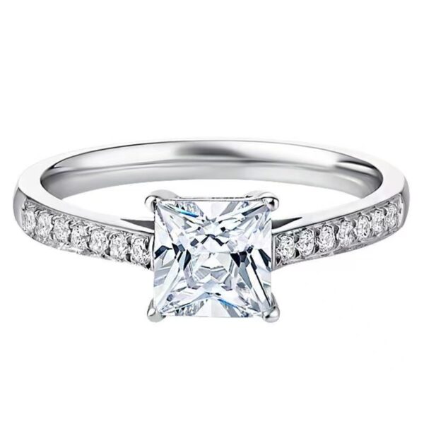 Princess Cut Crystal Pavé Ring