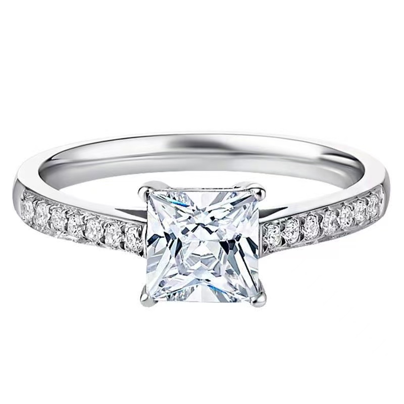 Princess Cut Crystal Pavé Ring