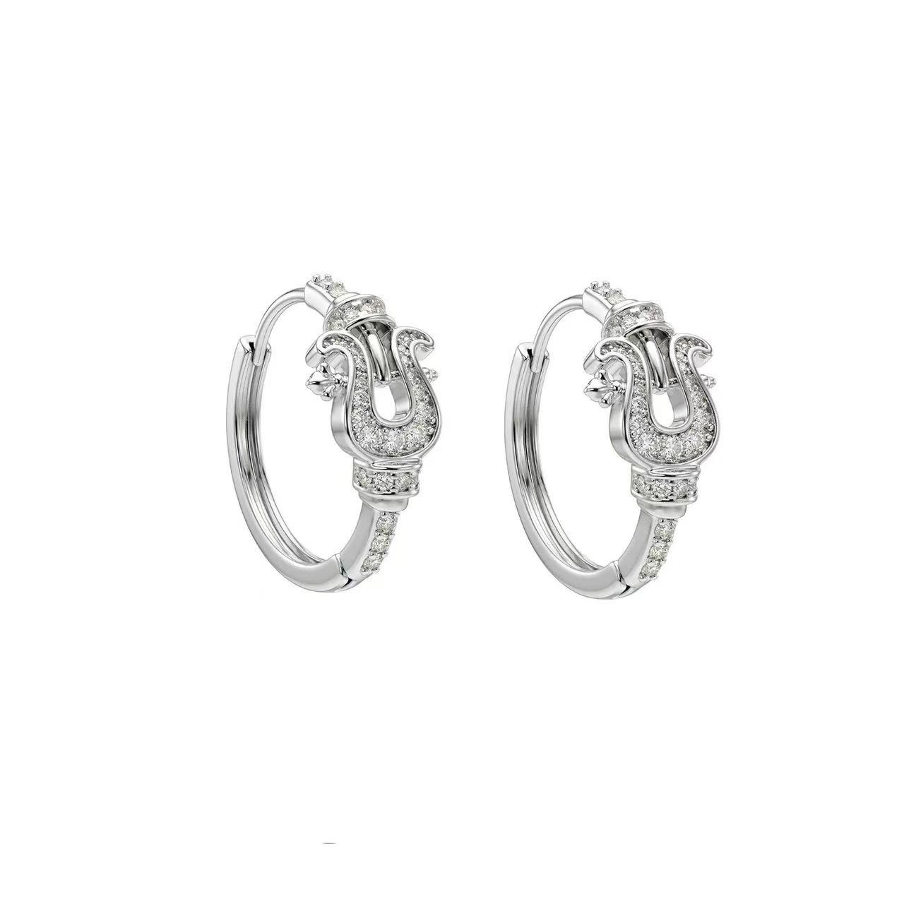 Second image of Lyre Hoop Earrings