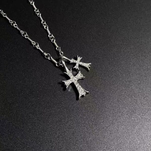 Silver Gothic Cross Pendant Necklace