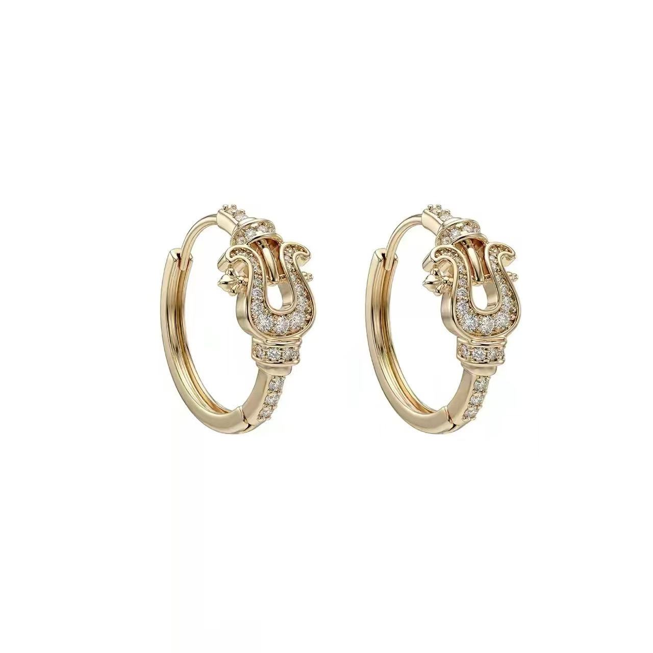 Lyre Hoop Earrings