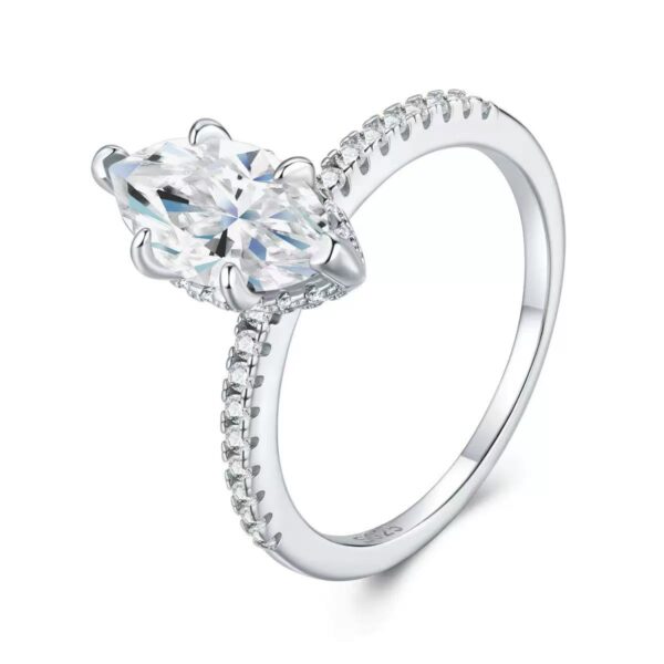 Marquise Crystal Solitaire Ring