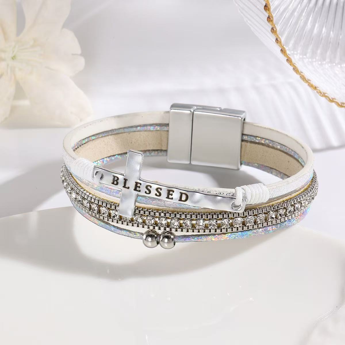 Second image of Blessed Cross Layered Bracelet