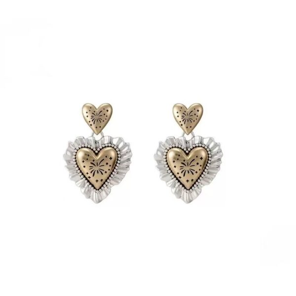 Vintage Heart Drop Earrings