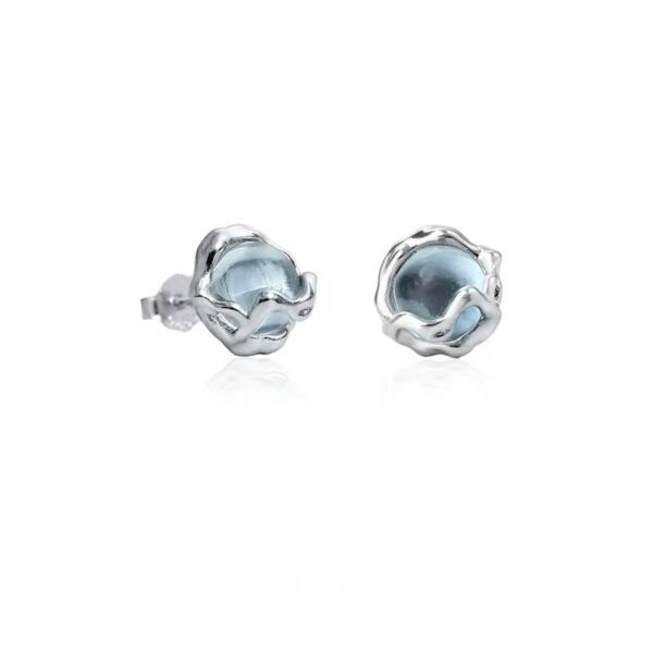 Blue Shell Stud Earrings