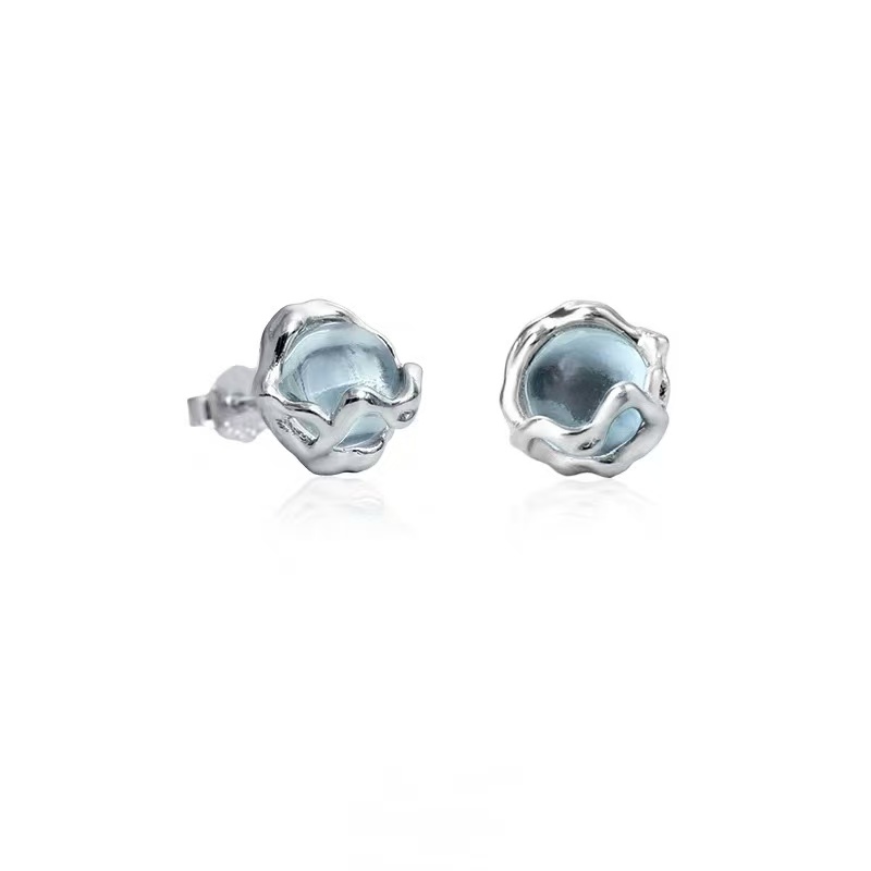 Blue Shell Stud Earrings