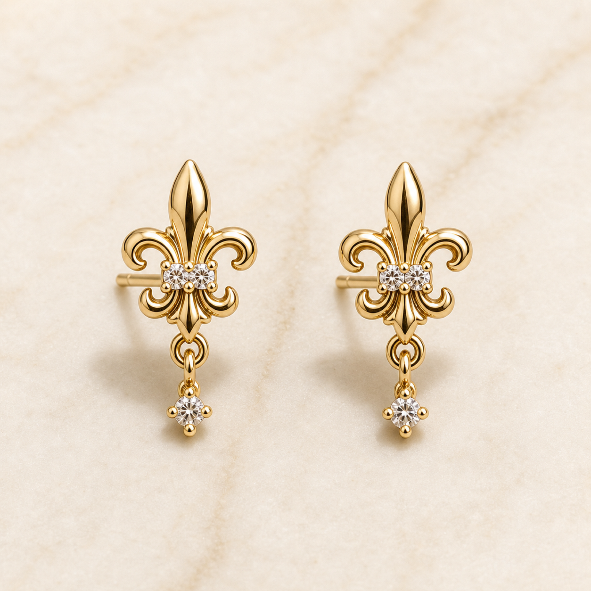 Fleur De Lis Drop Earrings