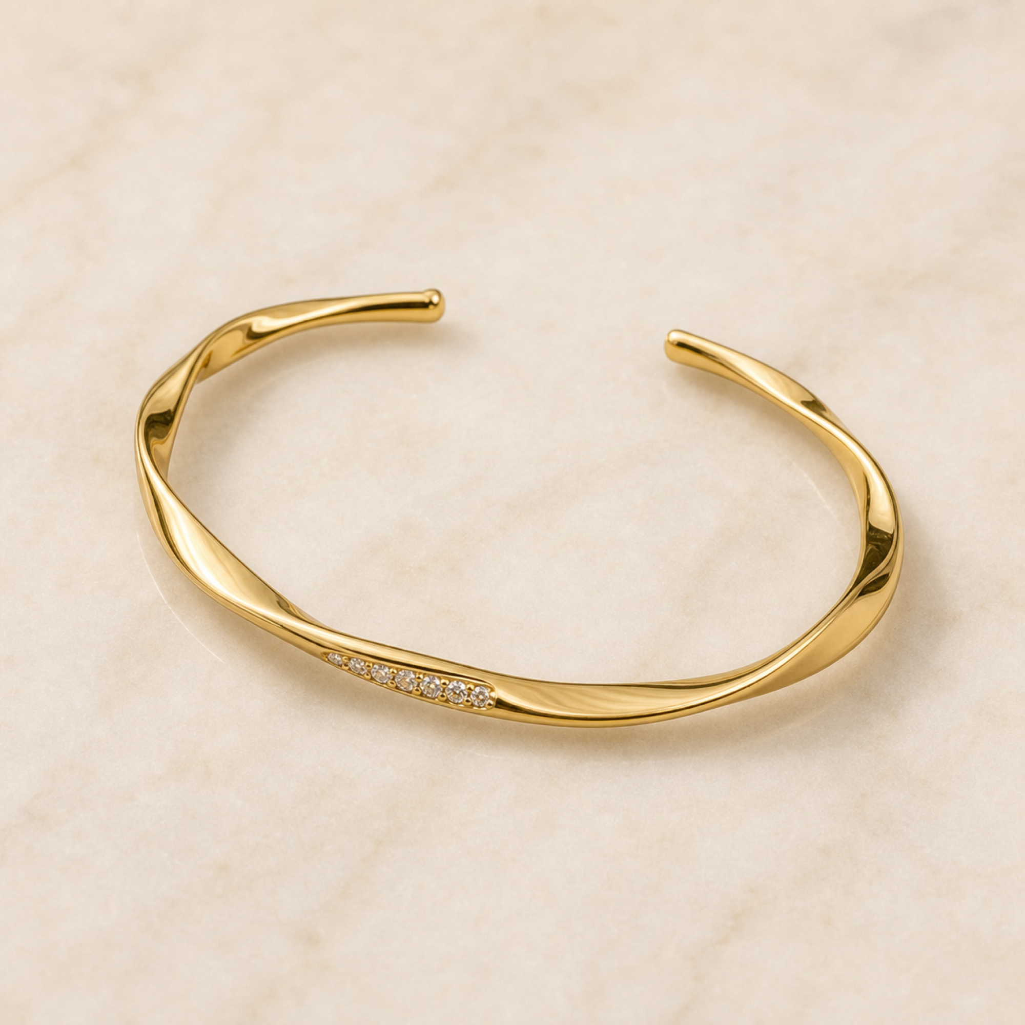 Gold Möbius Twist Bracelet