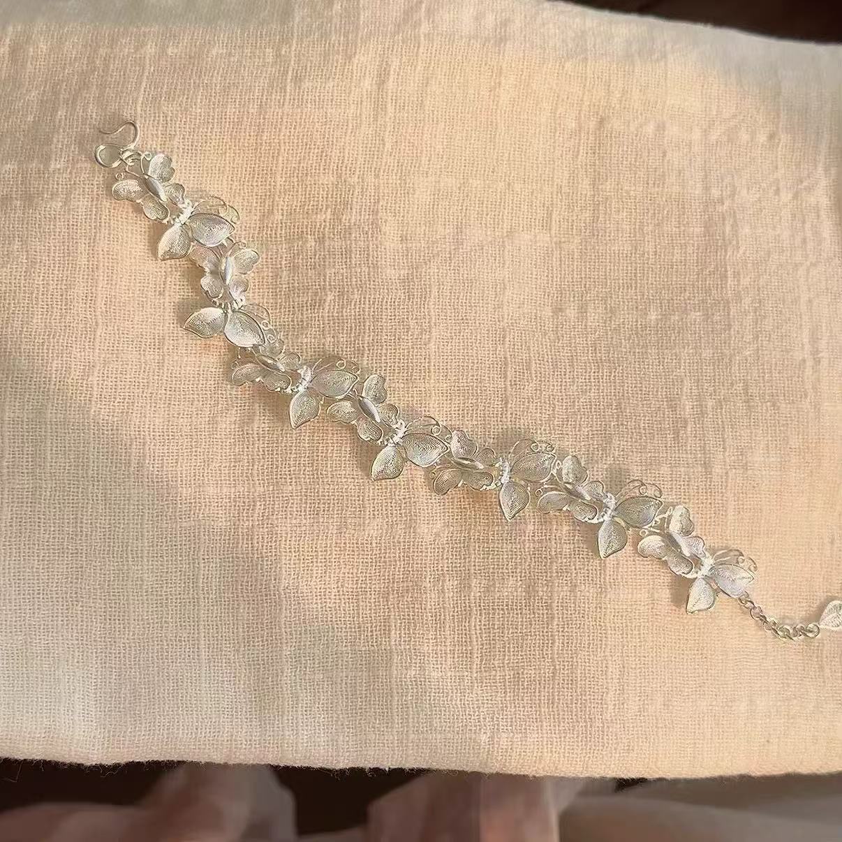 Second image of Silver Butterfly Vine Bracelet